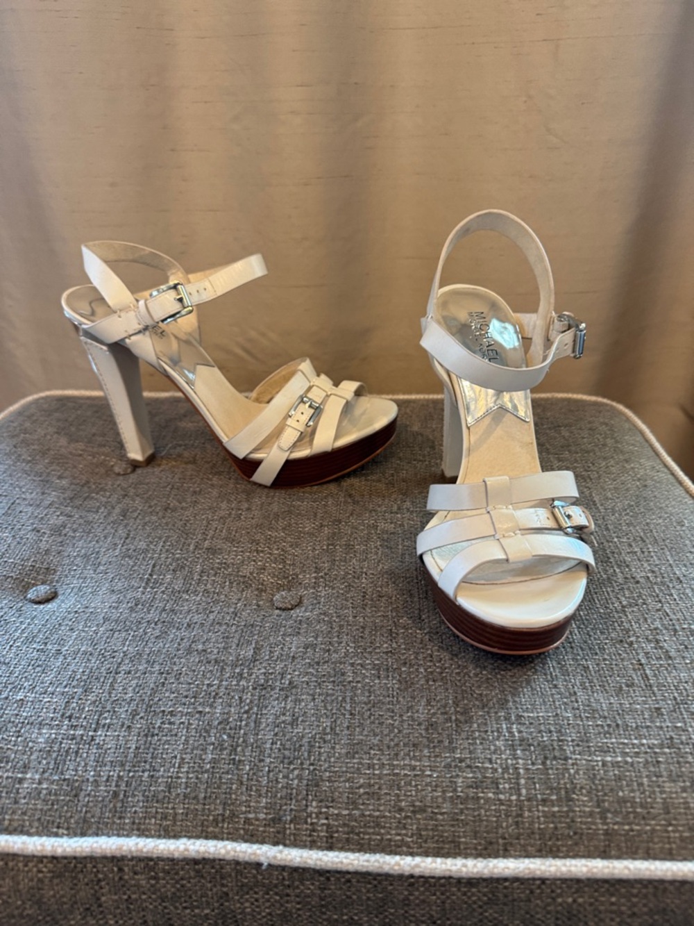 MICHAEL Michael Kors  cream  Strappy Platform High Heel Sandals
